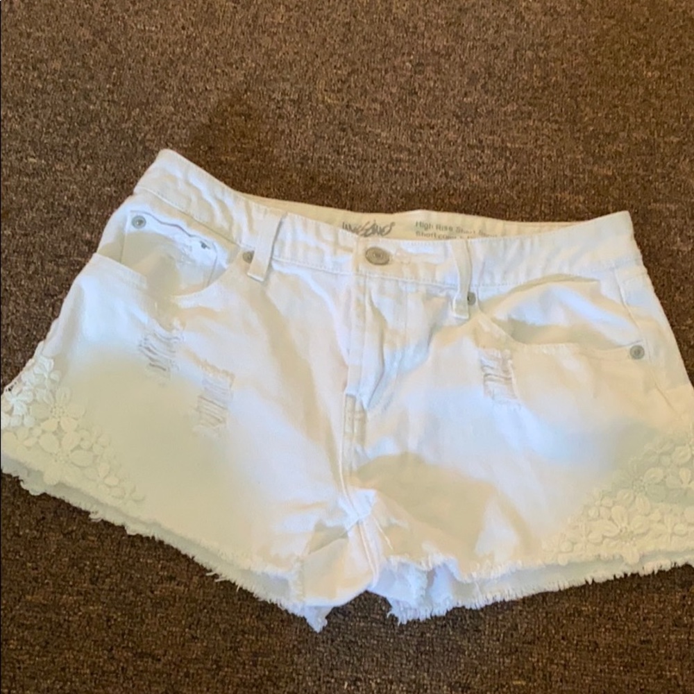 White denim shorts
